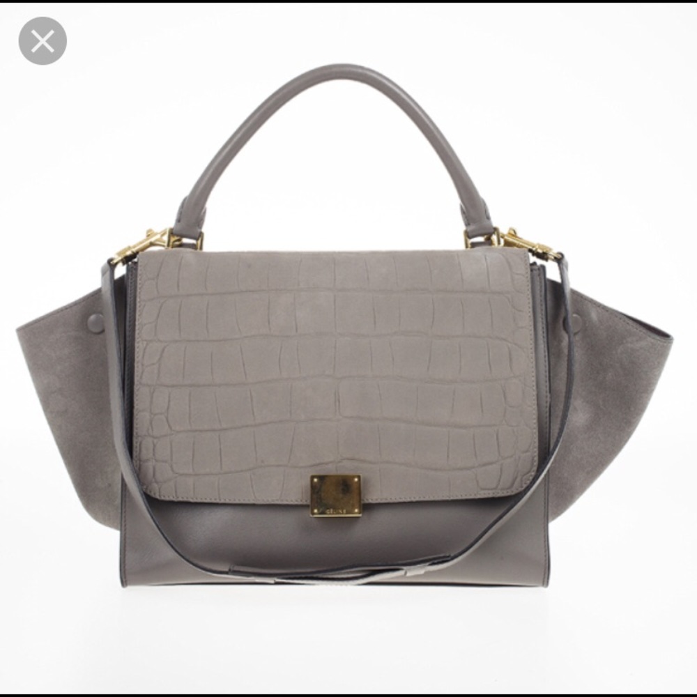 Authentic crocodile Trapeze medium Celine bag
